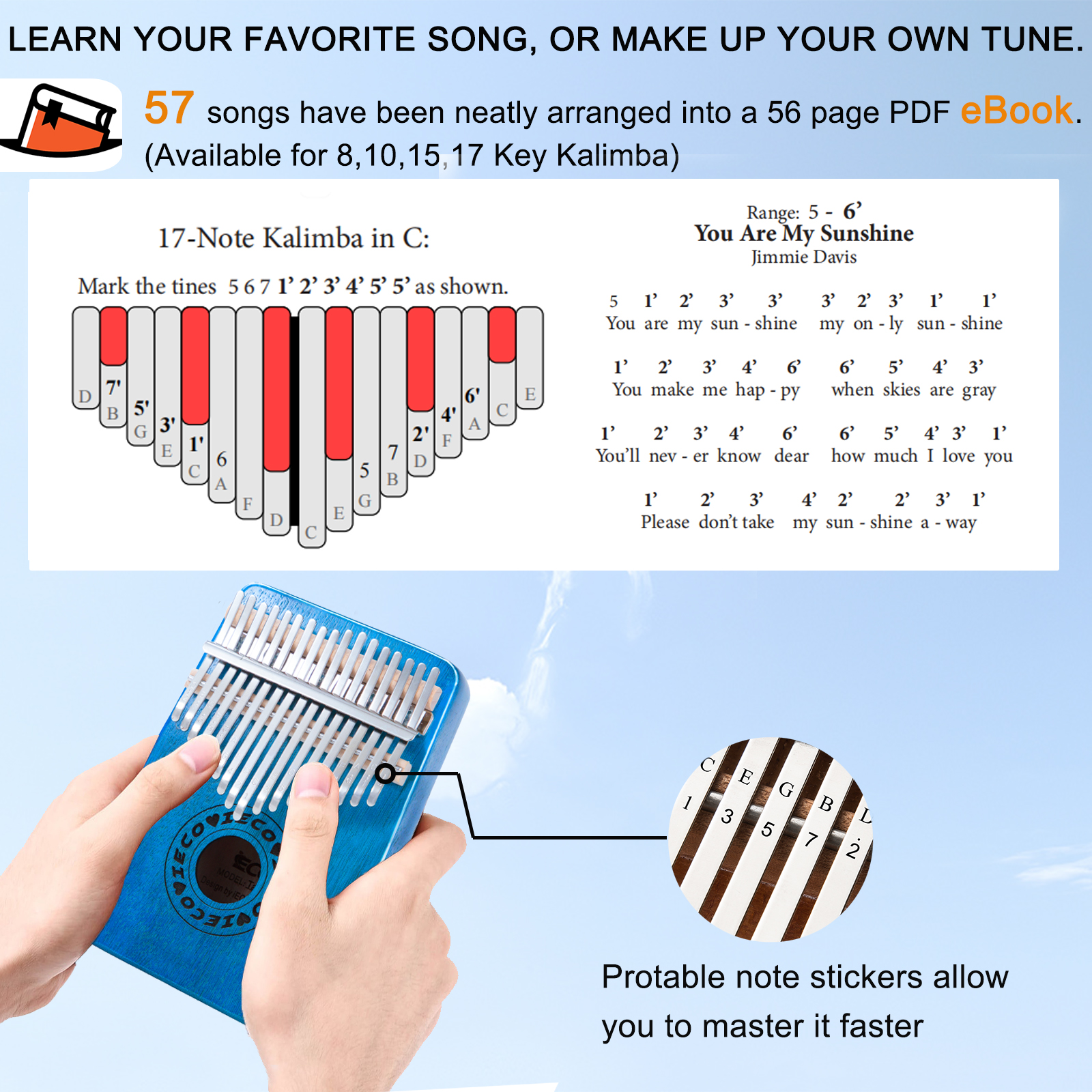 Kalimba Thumb Piano 17 Keys - 副本