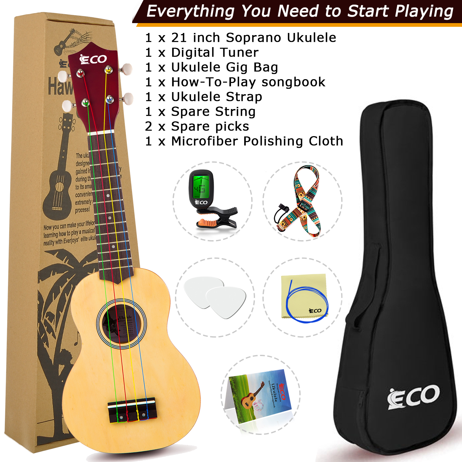 iECO Soprano Ukulele Beginner Kit - 副本
